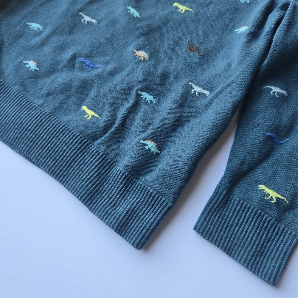 H&M Kids Teal Sweater with Dinosaur Pattern - Picture 6 of 9